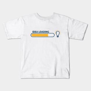 Idea Loading Shirt with Light Bulb and Loading Bar Long Sleeve Kids T-Shirt